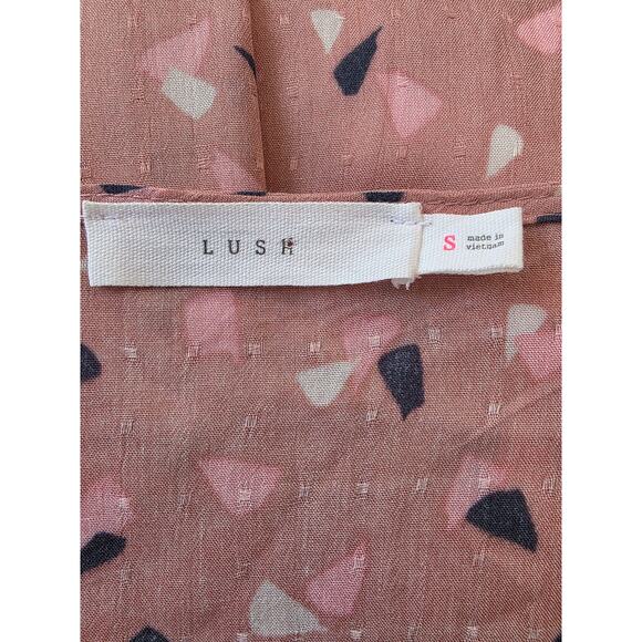 LUSH Blush Multi Spot V-Neck Front Tie Dress - Picture 5 of 6